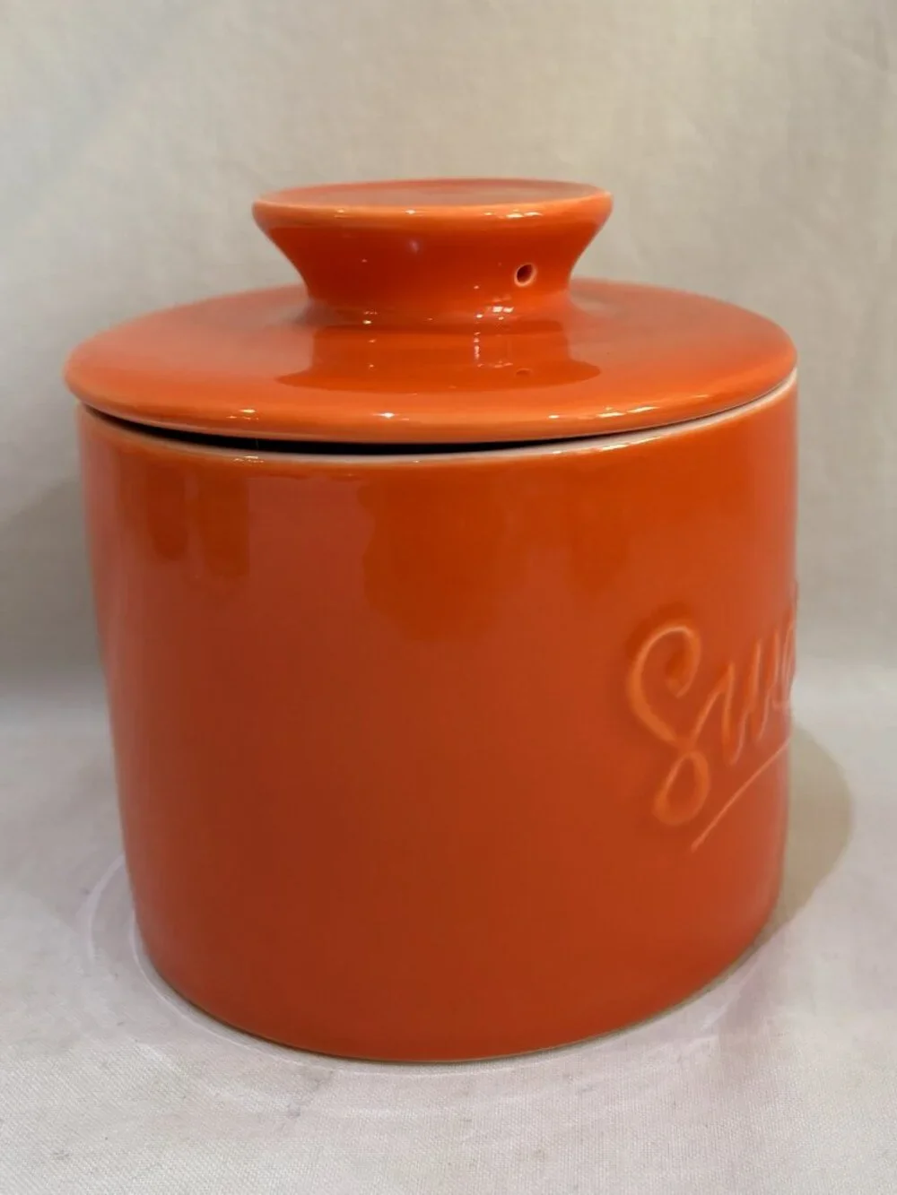 Sweese Ceramic Porcelain Butter Bell Crock Keeper Orange